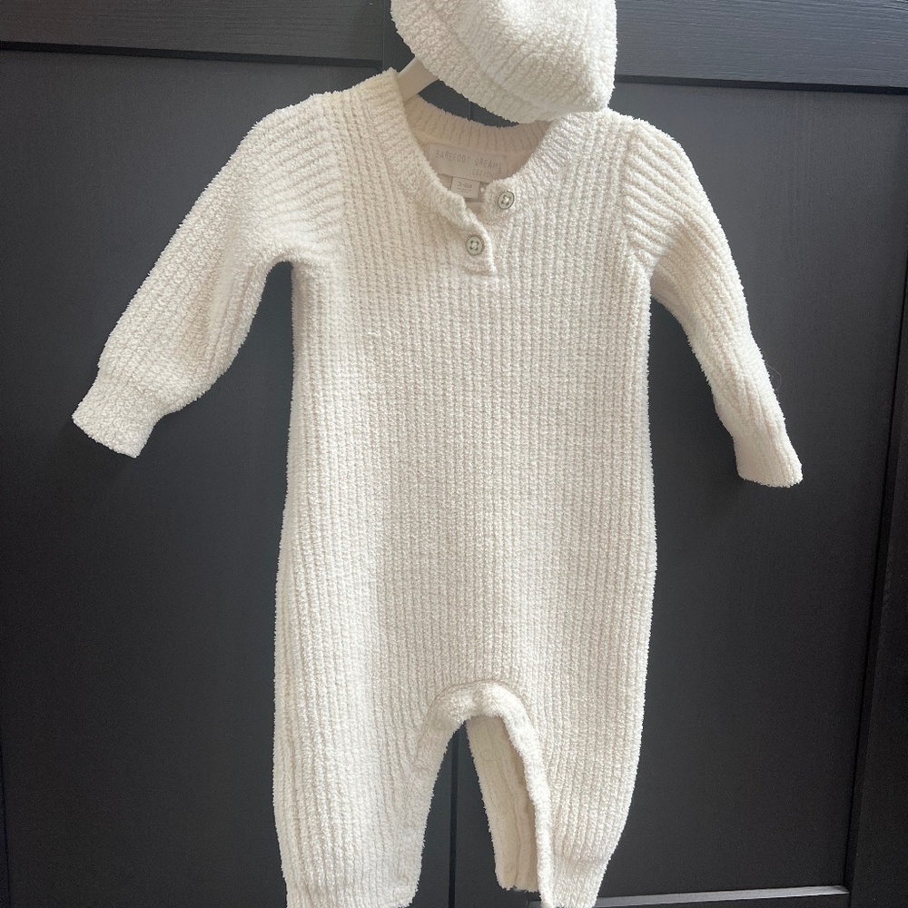 Barefoot Dreams Baby One Piece with Hat Size 3-6 months